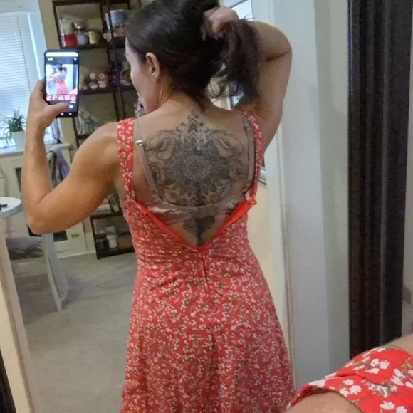 Orange Floral Dress - Picture 10 of 10